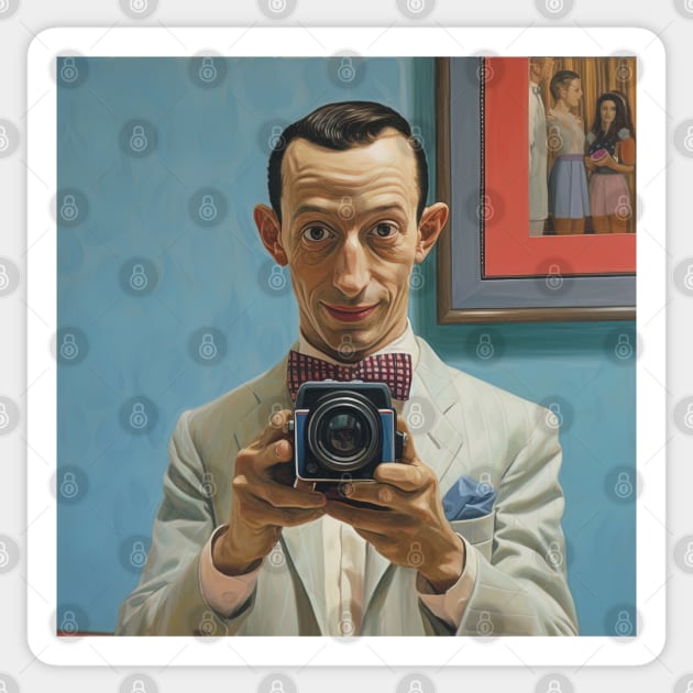 pee wee herman taking picture, Paul Reubens Sticker by Maverick Media